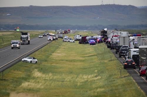 21중 차량 연쇄추돌 사고가 벌어진 미국 몬태나의 90번 고속도로. 사진=연합뉴스