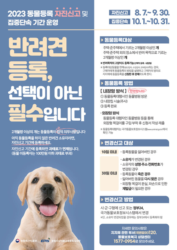 반려동물 등록 자진신고 기간 포스터=광주시 제공