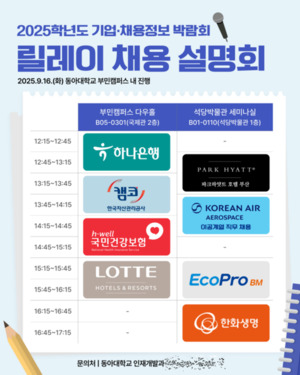 동아대, ‘2025학년도 기업·채용정보 박람회’ 개최