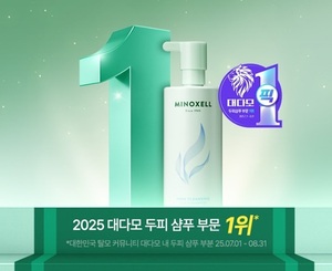 현대약품 마이녹셀, 대다모서 2개월 연속 두피샴푸 부문 1위